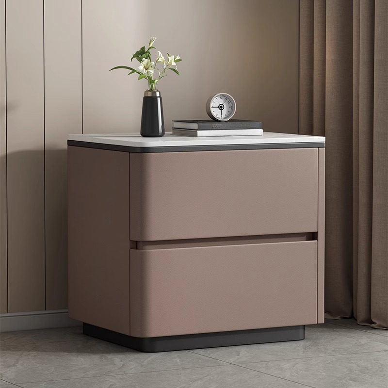 Organic Modern Nightstand With Drawer Organization, 2 Drawers, and Stone Countertop - image 7