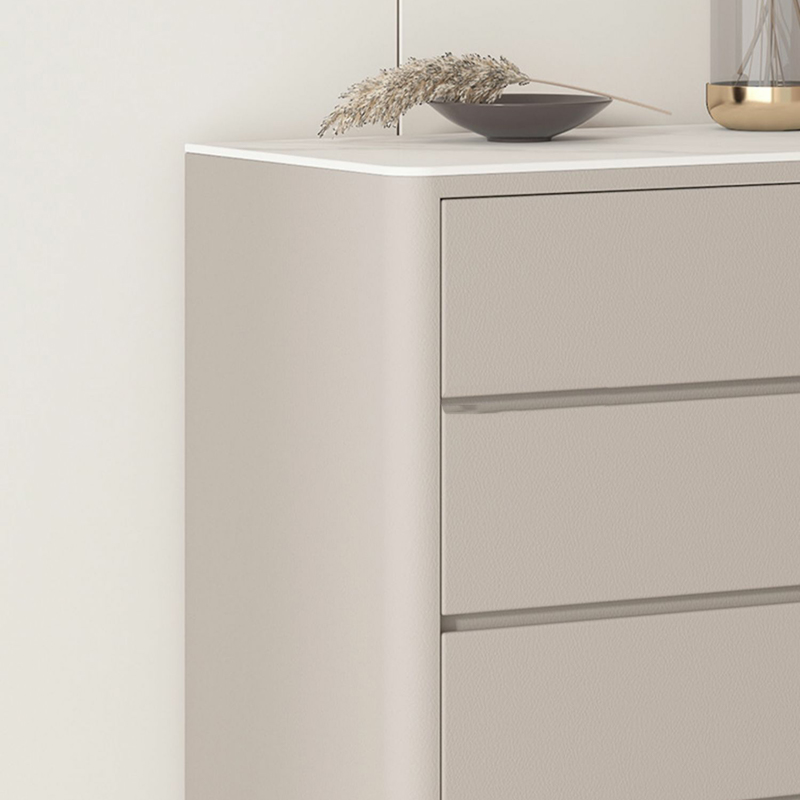 Glam Style Solid Wood Storage Chest with Stone Top and Soft-Close Drawers - image 16