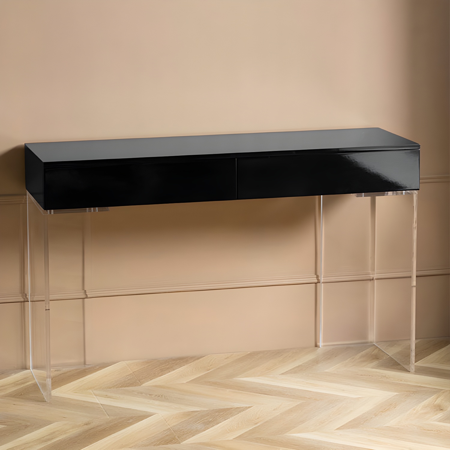 Contemporary Acrylic Vanity Desk 2-Drawer Vanity Dressing Table - image 7