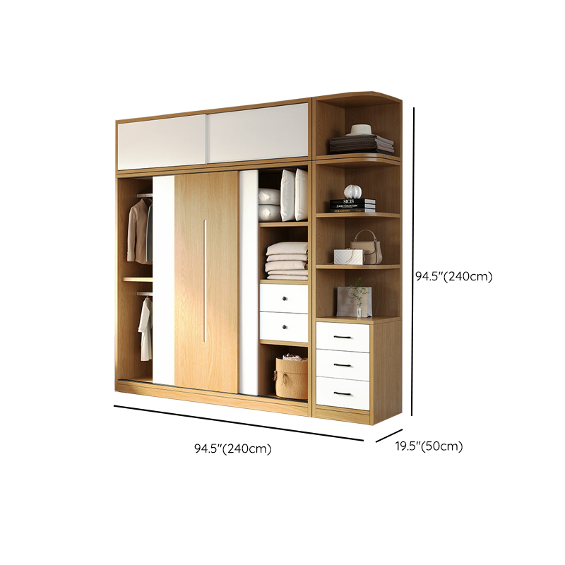Natural Color Minimalist Cabinet Armoire with Soft Close Drawer, Soft Close Door & Interior Shelves - image 32