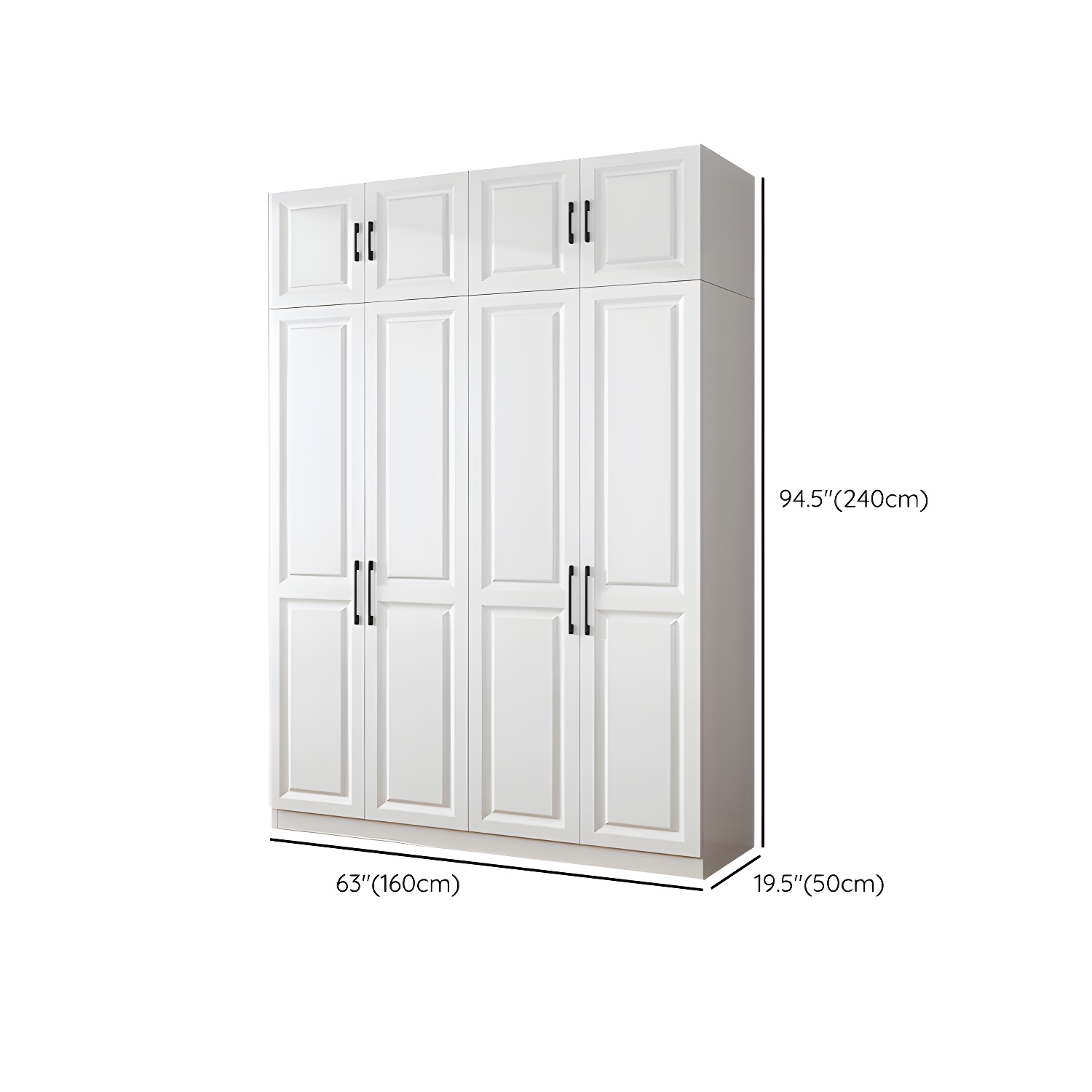 Modern White Wood Wardrobe Armoire with Shelves & Clothing Rod - Spacious and Stylish - image 22