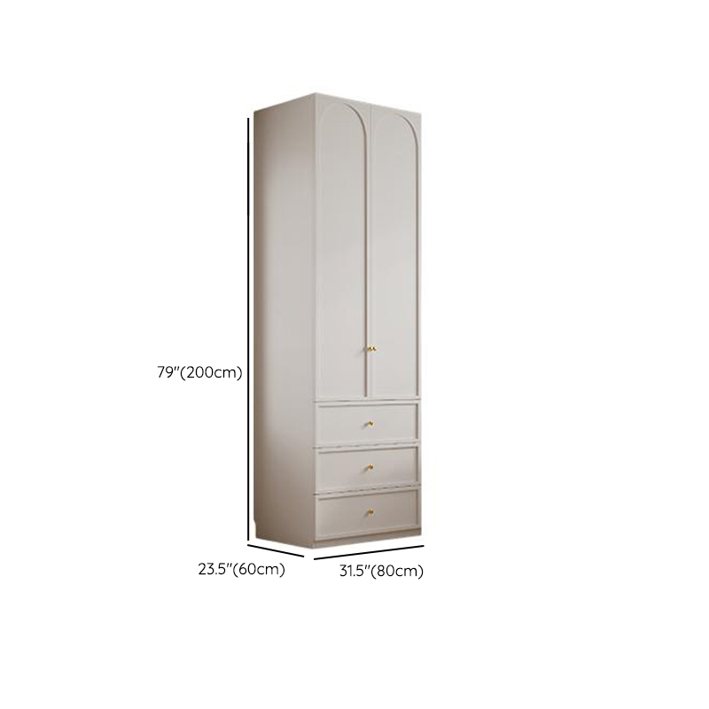 Minimalist Manufactured Wood Independent Almirah with 3-Drawer, Interior Shelves, and Clothing Rod - image 8