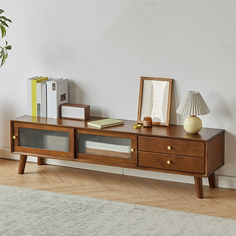 Modern TV Stand with Wood Material & Low Height Featuring Drawers - image 2