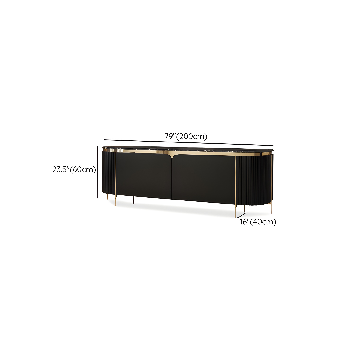 Marble TV Media Console Contemporary TV Console for Living Room - image 13