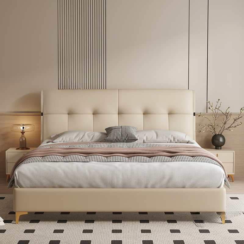 Simplistic Panel Headboard with No Distressing, Piled Tufted Rectangular Design for King/Queen/Full Bed, Sponge Upholstery Fill, Standard Height - image 11