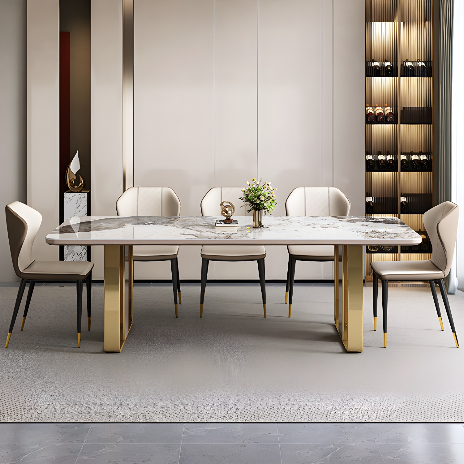 1/5/7/9 Piece Rectangle Shape Modern Style Dining Room Chair Set
