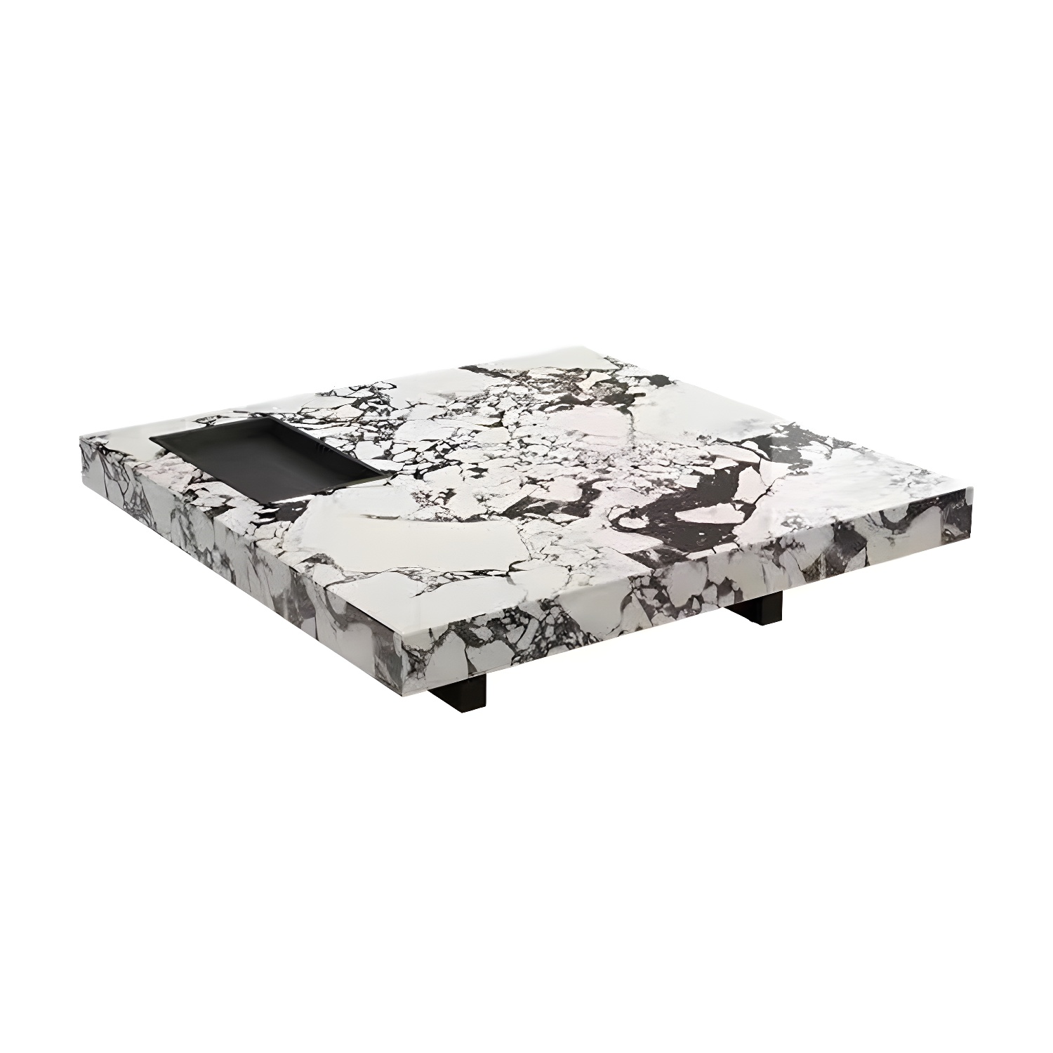 Block Coffee or End Table Contemporary Marble Square/Rectangle Prevent Scratches