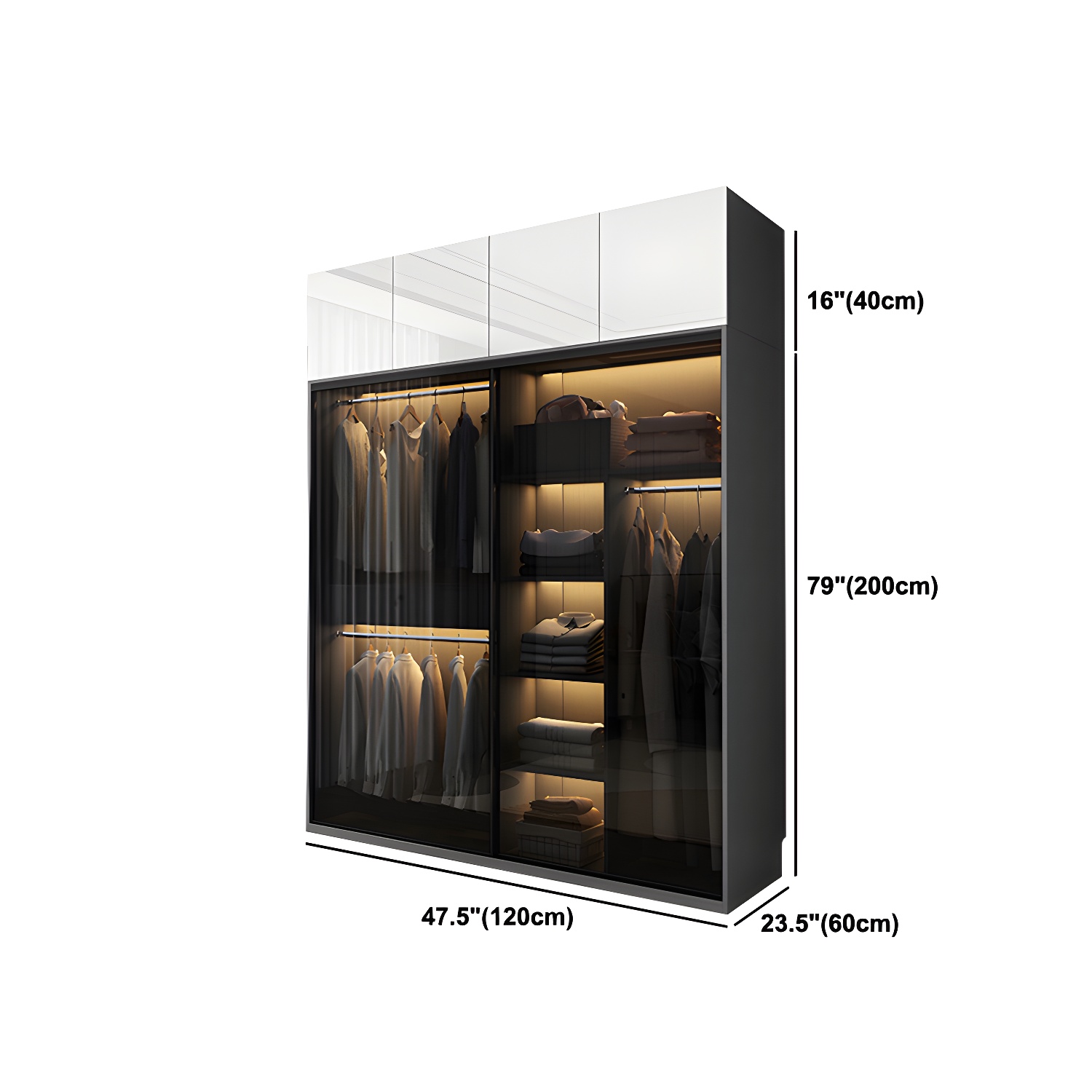 Mirrored Finish Cabinet with Glass Door Modern Interior Storage Cabinet without Lighting - image 15