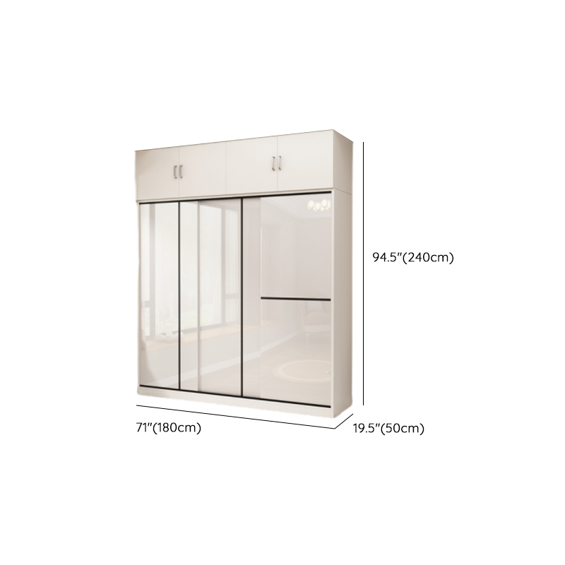 Chalk Modern Timber Self-supporting Wardrobe with Soft Close Door and Clothing Rod, Slipping Mechanism - image 22