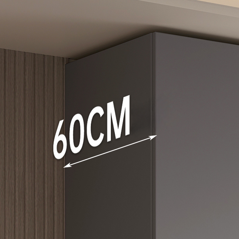 Light Gray Modern Manufactured Wood Wardrobe with Soft Close Drawer, Soft Close Door, Interior Shelves, and Hanging Rod - image 5