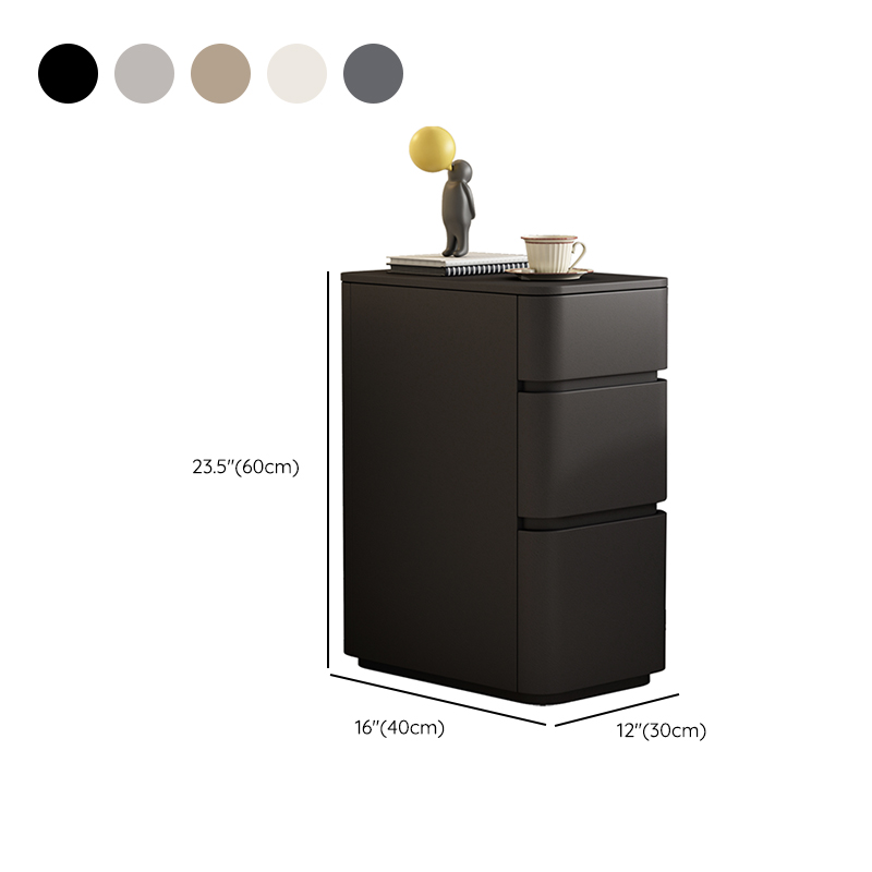 Minimalist Drawer Storage Nightstand with 3 Drawers and Artificial Leather Countertop - image 11