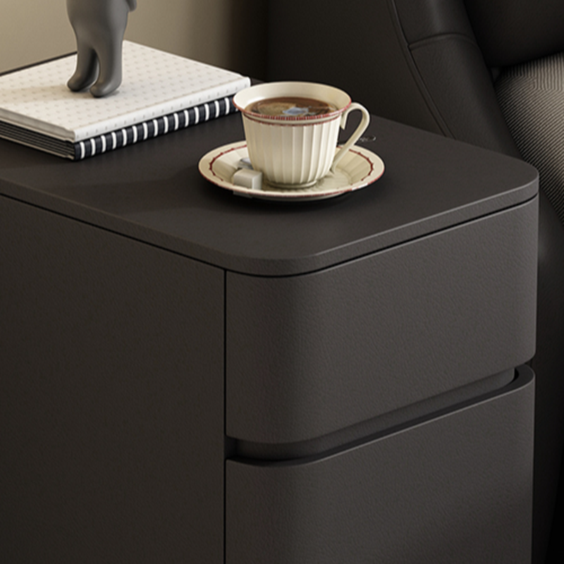 Stylish 3 Tiers Nightstand With Drawer Storage in Artificial Leather - image 7