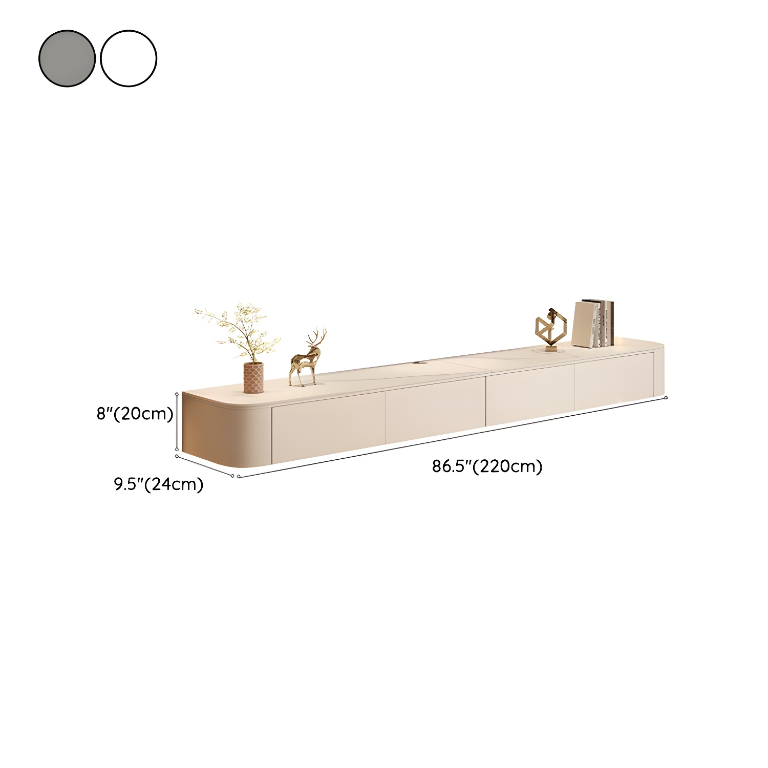 Contemporary TV Stand with Drawers and Cabinets - Modern Style Low Profile Entertainment Center - image 14