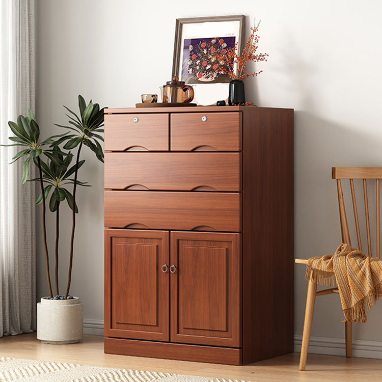 Modern Solid Wood Combo Dresser with Shelves, Drawers, and Cabinet Storage - image 6