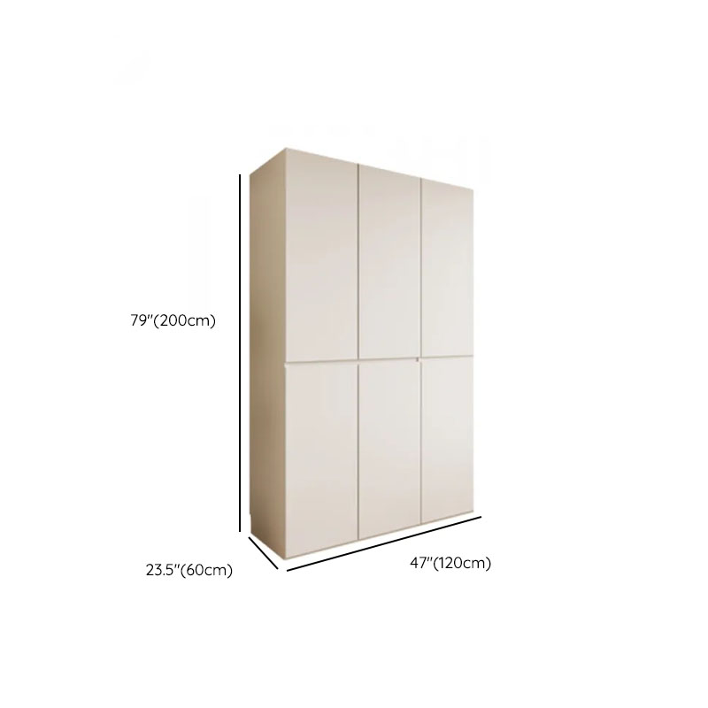 White Minimalist Manufactured Wood Independent Wardrobe Closet with Soft Close Door, Interior Shelves, and Articulated Mechanism - image 6
