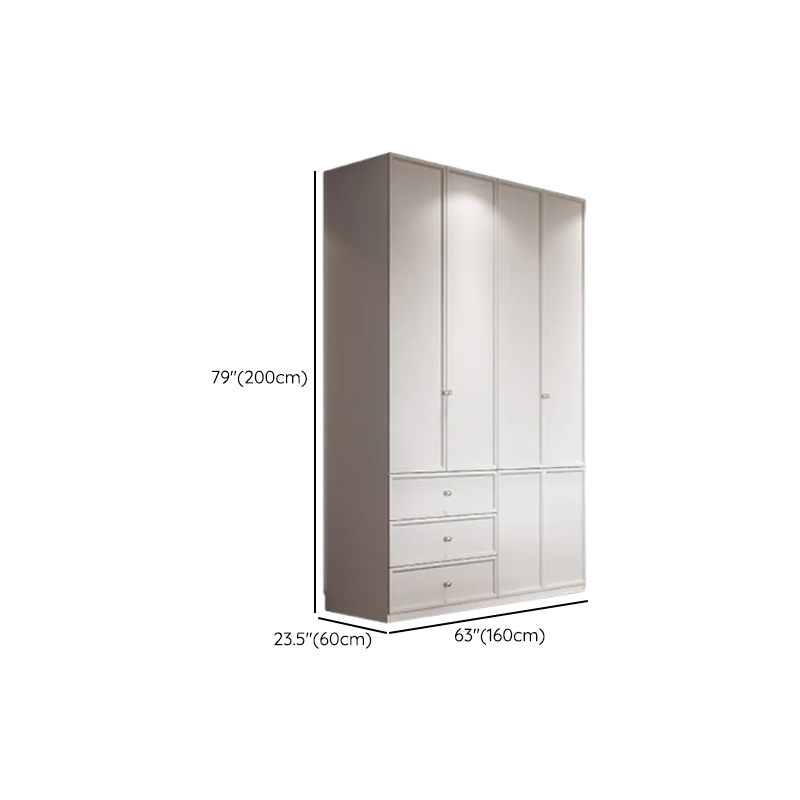 White Minimalist Wooden Wardrobe Closet with 3-Drawer/6-Drawer, Soft Close Door, Interior Shelves, and Clothing Rod - image 9