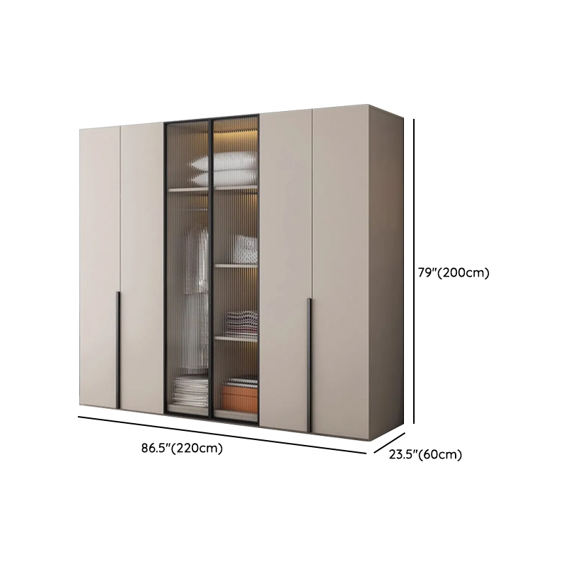 Light Gray Trendy Detached Armoire Cabinet with Soft Close Door, Interior Shelves, and Hanging Rod - image 20