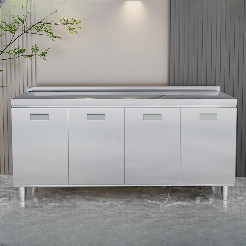 2 Shelves & 4 Doors/3 Doors/2 Doors Silver Metal Standard/Narrow Sideboard with Larder & Hutch
