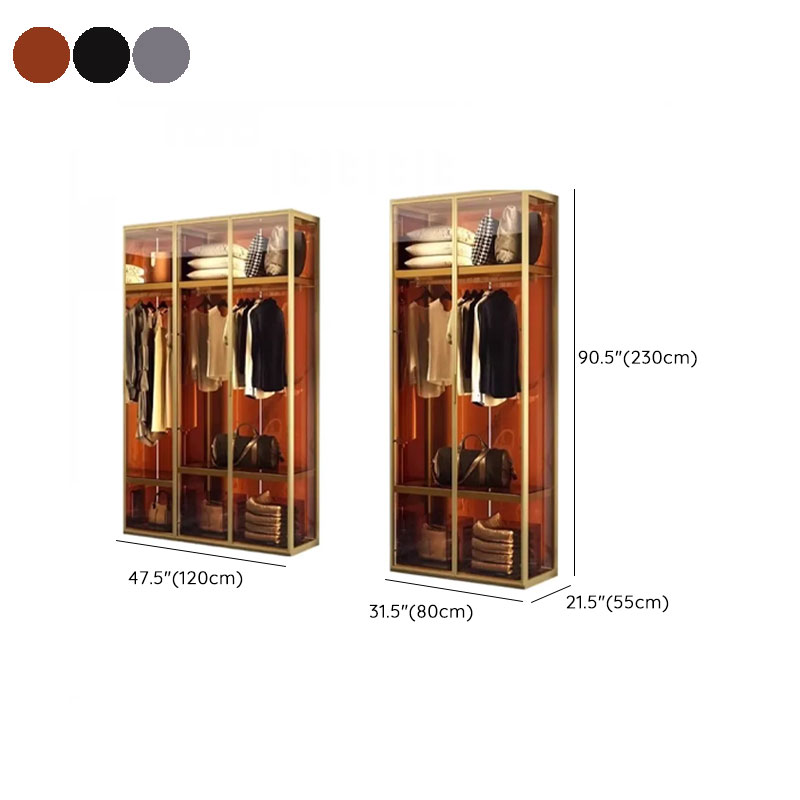 Art Deco Vitreous Wardrobe Armoire with Soft Close Door, Interior Shelves, Clothing Rod, and Hinged Mechanism - image 15