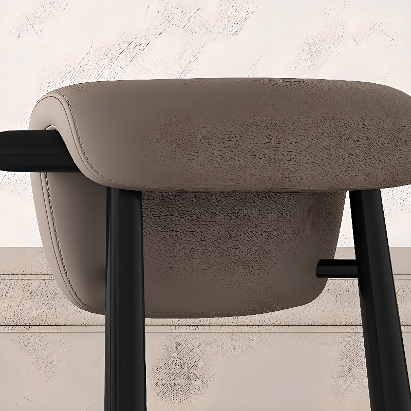 Casual Side Chair in Vinyl Leather with Wood Legs, Low Back, Framed and Balanced - image 13