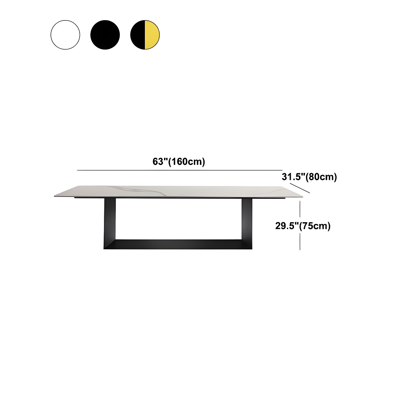 Rectangular Sintered Stone Dining Table Modern Furniture with Steel Base for Home - image 16