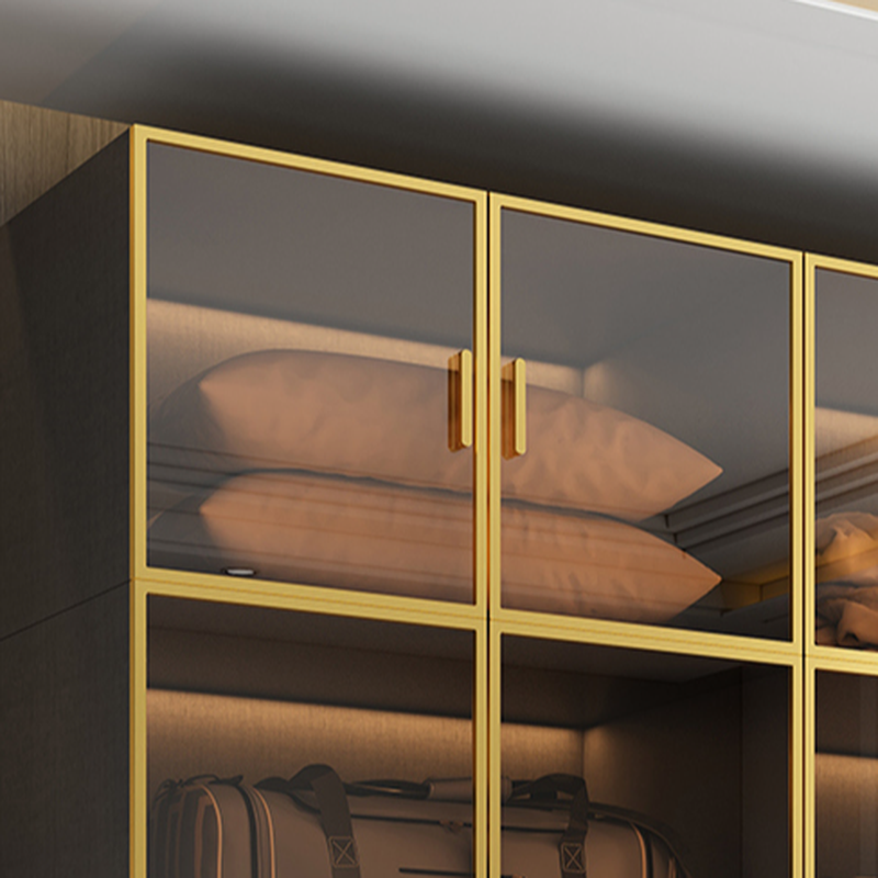 Storm Gray Glam Manufactured Wood Independent Armoire Cabinet with Interior Shelves and Clothing Rod - image 5