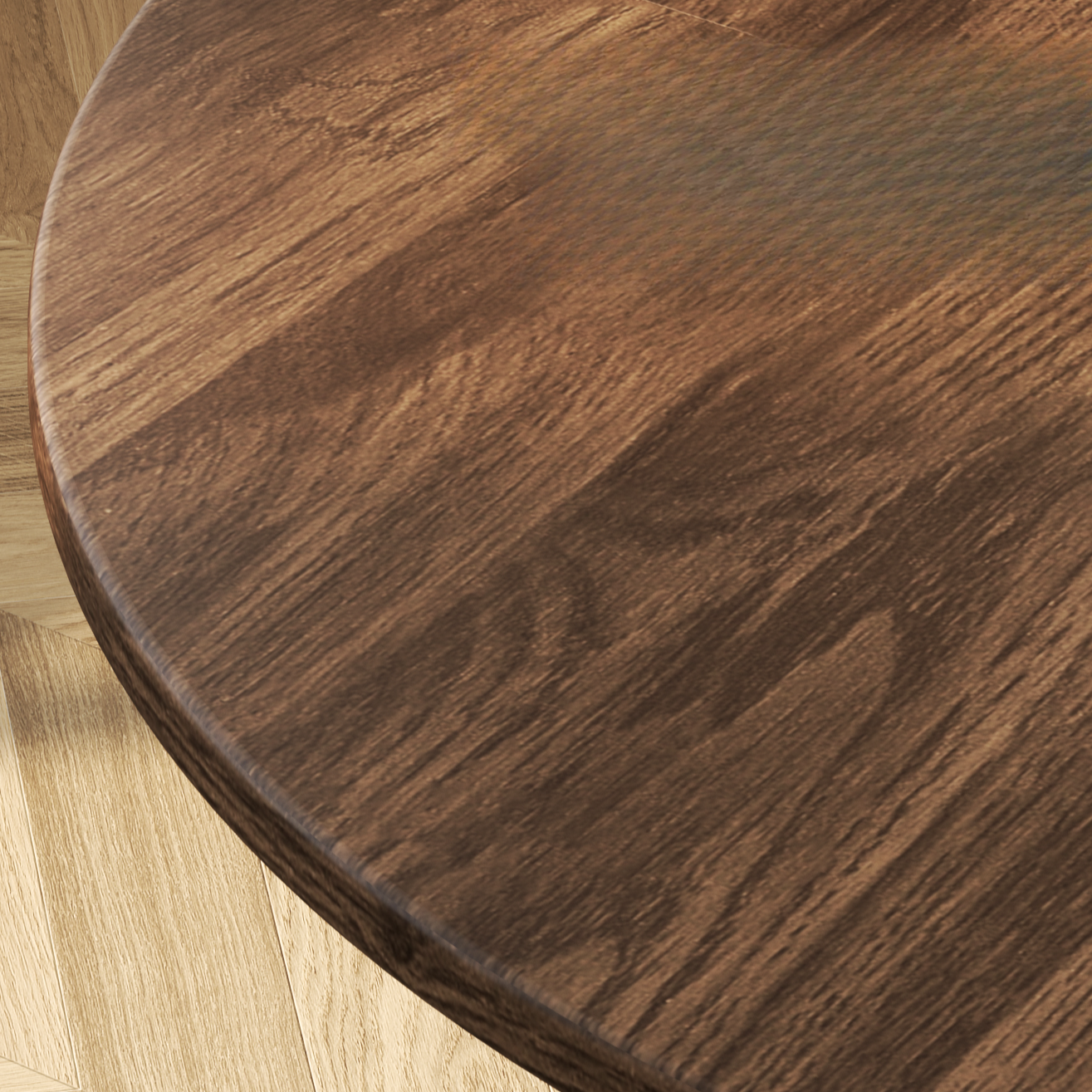 Simple Circular Weathered Wood Dining Table with MDF Top and Extendable Leaf Mechanism - image 5