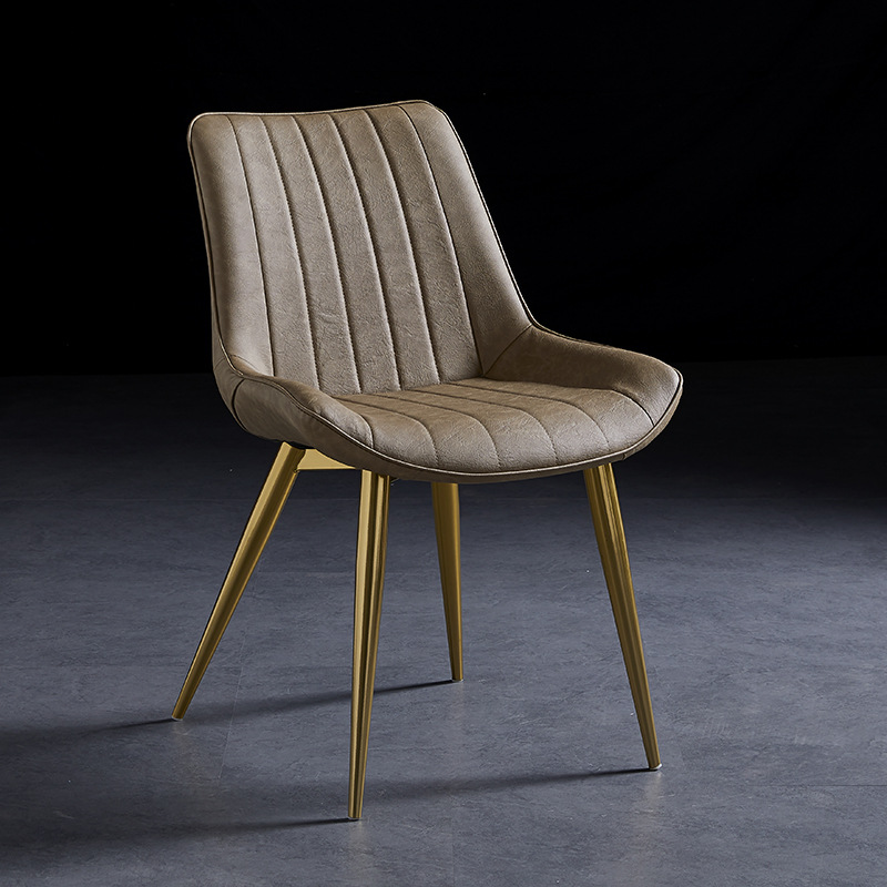 Outlined Faux Leather Upholstered Reliable Side Chair with Metal 4 Legs for Restaurant - image 12