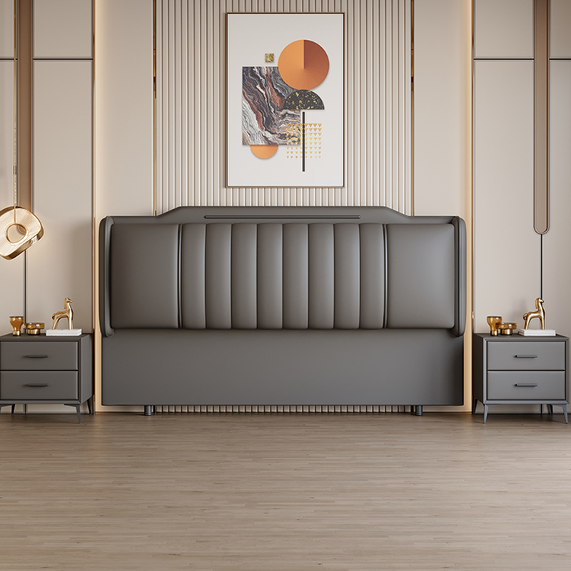 Modern Simple Style Panel Headboard in Natural Wood with No Distressing, Rectangle Shape for King/Queen/Full Bed, Featuring Sponge Upholstery and Standard Height - image 9