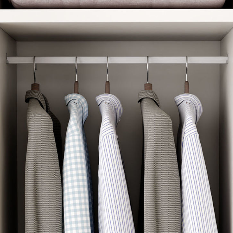 White Contemporary Laminate Almirah with Soft Close Drawer, Soft Close Door, Interior Shelves, and Clothing Rod