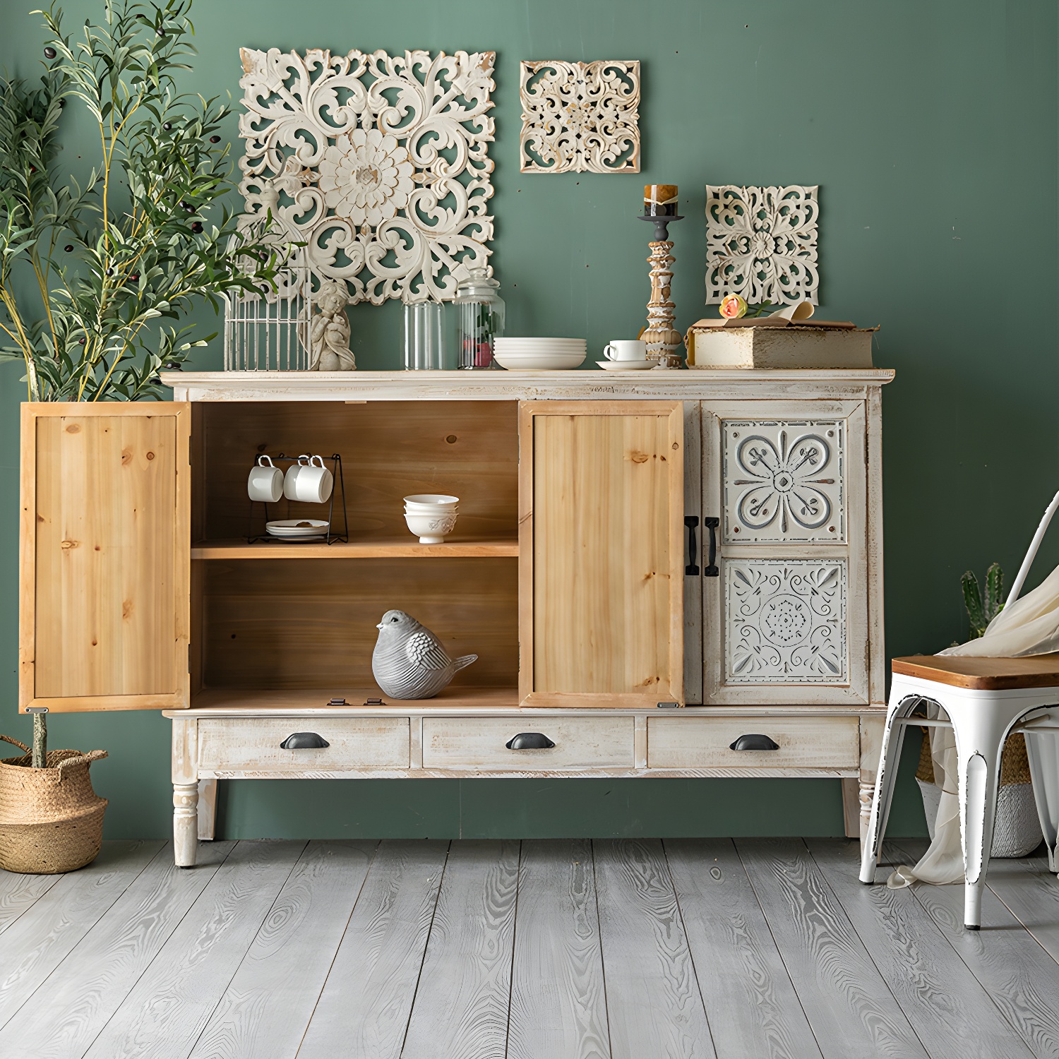14.2'' Wood Rectangular Traditional Accent Cabinets with Drawers and Cabinet Included - image 3