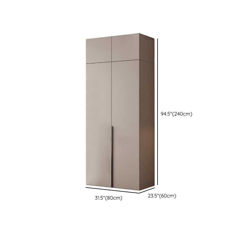 Tan Minimalist Manufactured Wood Wardrobe Closet with Interior Shelves and Clothing Rod - image 9