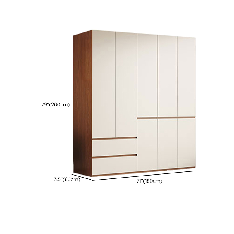 White Modish Manufactured Wood Armoire Cabinet with Soft Close Drawer, Soft Close Door, Interior Shelves, and Clothing Rod - image 9