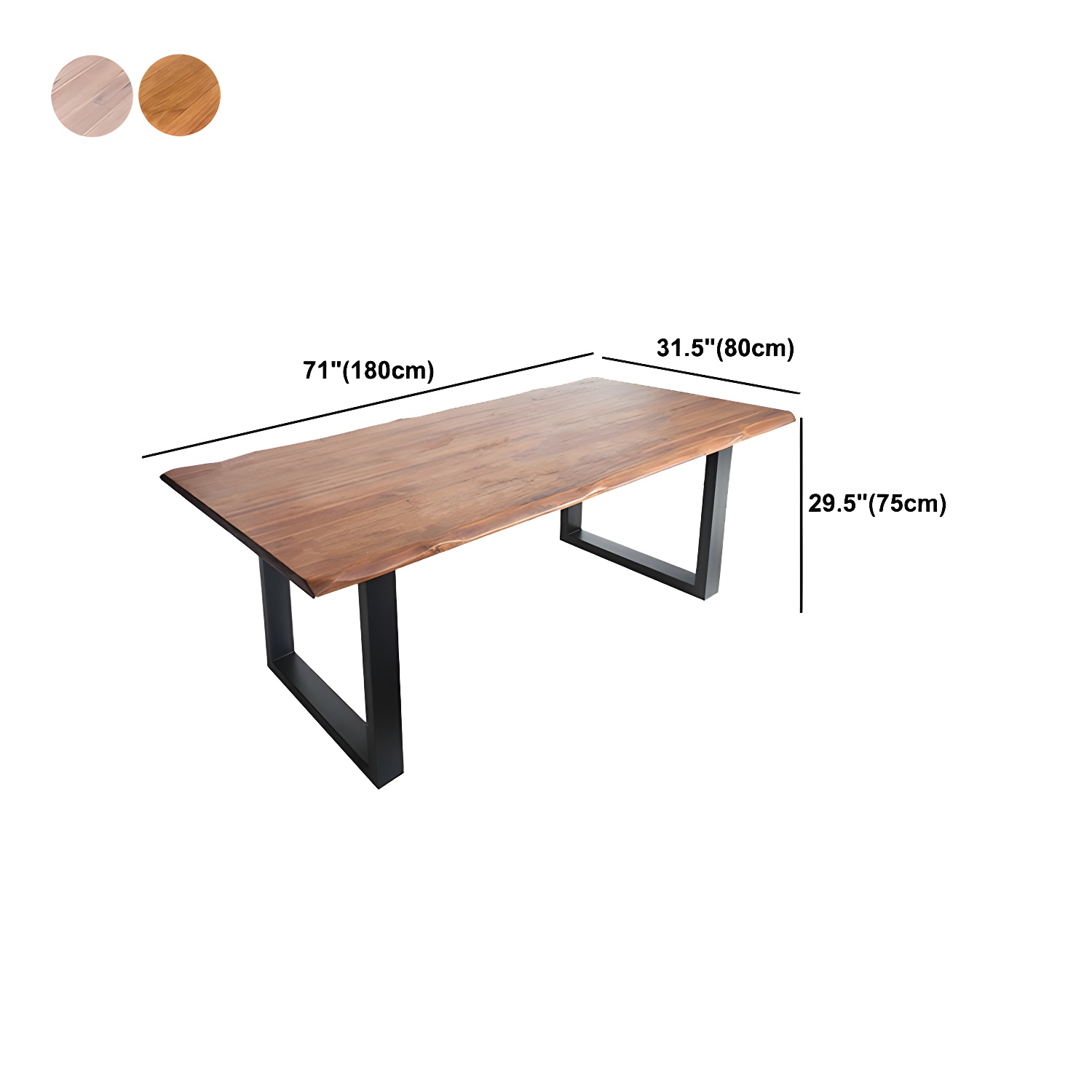 Rectangle Double Pedestal Industrial Dining Table Fixed Table of Solid Wood - image 15