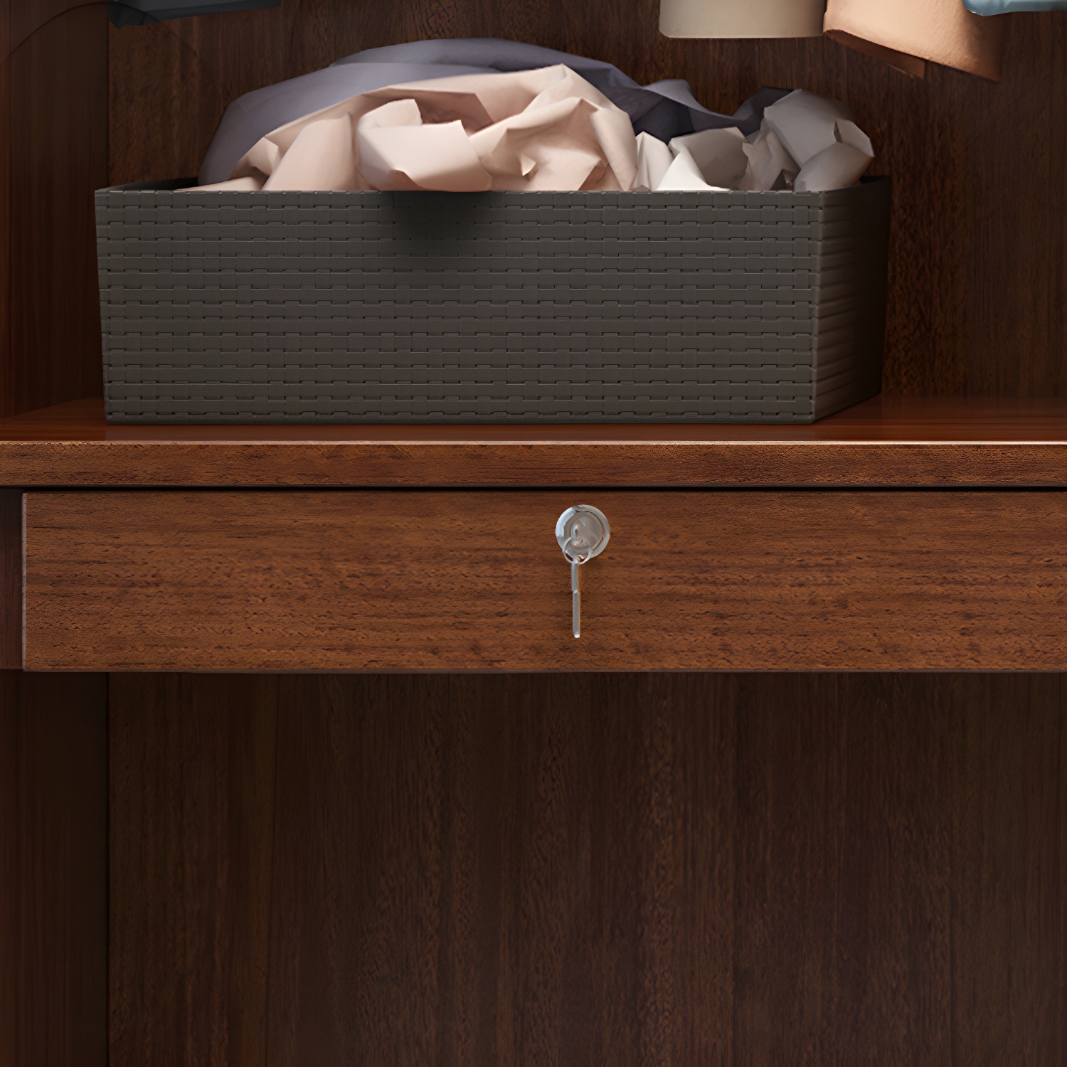 Brown Walnut Solid Wood Wardrobe Traditional Freestanding Wardrobe Armoire - image 8