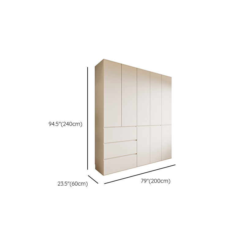 White Modish Wooden Independent Wardrobe Armoire with Soft Close Drawer, Soft Close Door, and Interior Shelves - image 20