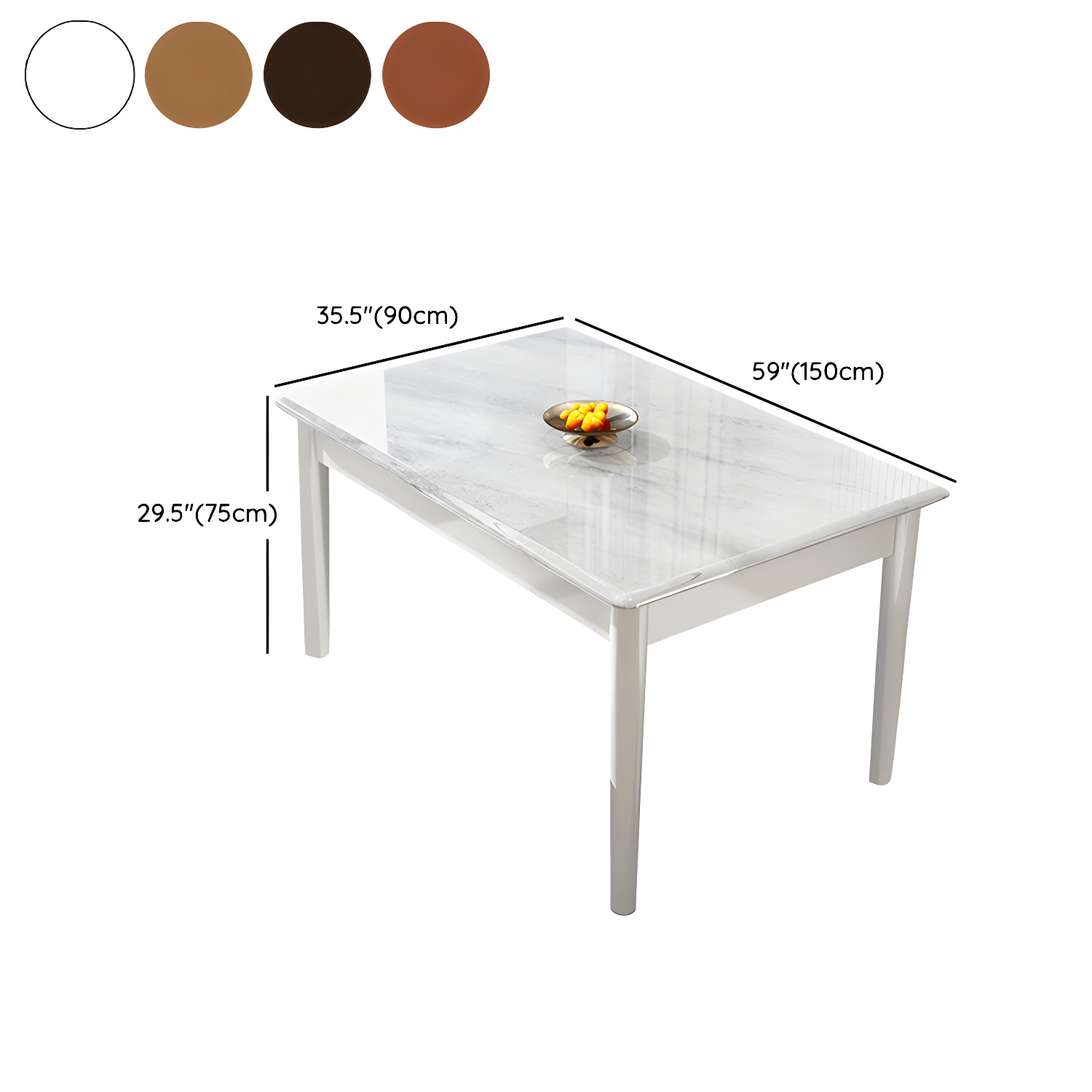 Modern White Marble Kitchen & Dining Room Set - Solid Wood Base, Faux Marble Top - image 12
