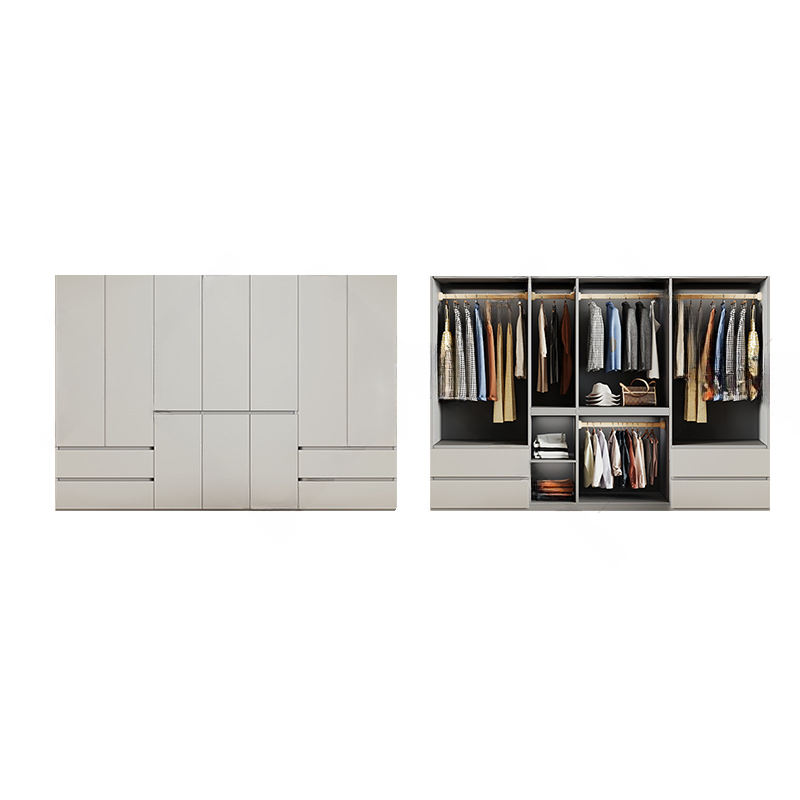 Cream Trendy Reclaimed Wood Wardrobe Armoire with Soft Close Drawer, Soft Close Door, Interior Shelves, and Clothing Rod - image 44