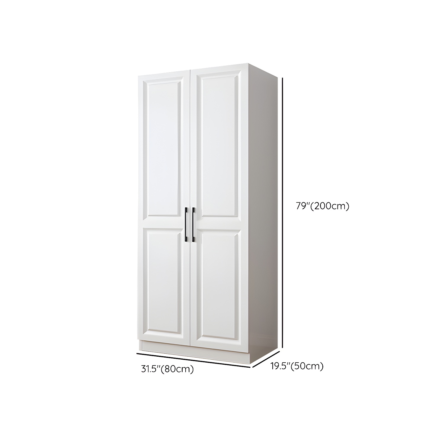 Modern White Wood Wardrobe Armoire with Shelves & Clothing Rod - Spacious and Stylish - image 13