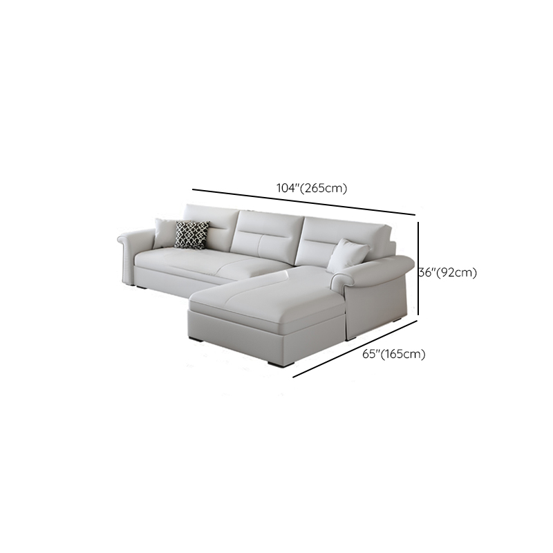 L-Shape/Straight Sofa/Sofa Chaise in Chalk with Under-seat-storage, Right Hand Facing/Horizontal Orientation, and Round Arm - image 11