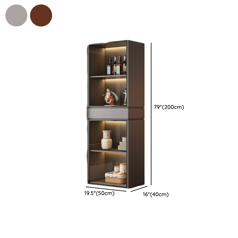 Rectangular Detached Accent Cabinet with Damp-proof, Scratch-immune Glazed Door in Chalk/Sepia and Soft Close Drawer - image 13