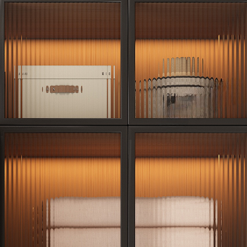 Sepia Modish Laminate Wardrobe Closet with Interior Shelves and Clothing Rod - image 5