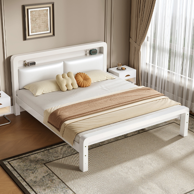 Minimalist Solid Color Storage Bed with Iron Frame and Leg for Living Room - image 7