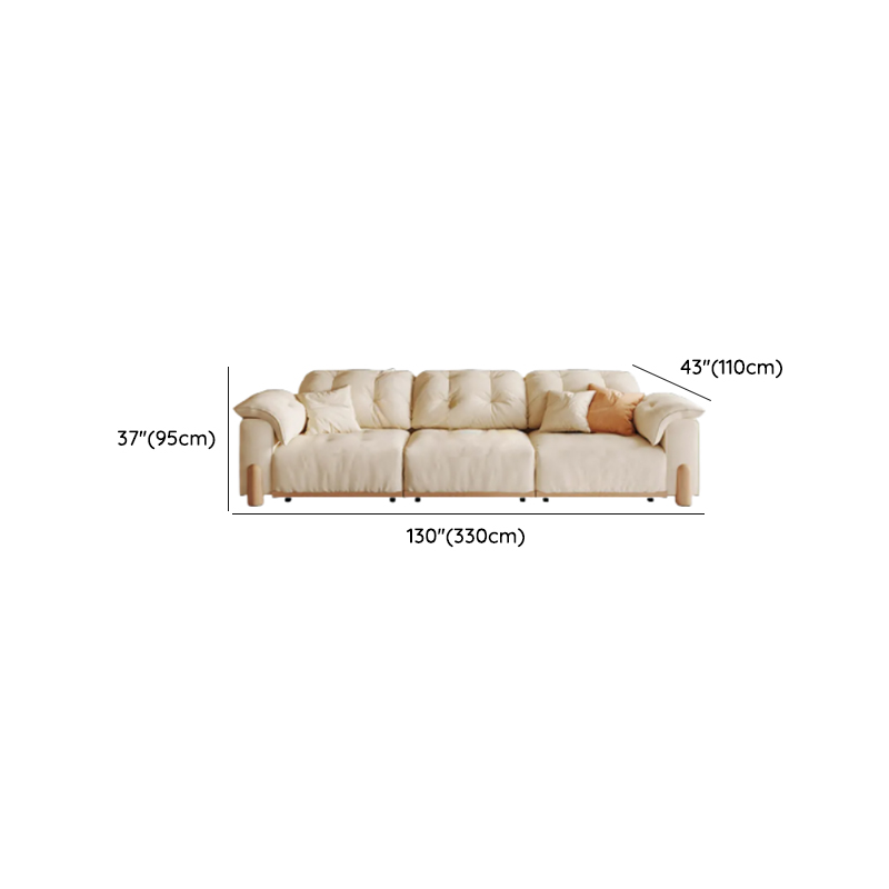 Modish Solid Color Scratch-durable Standard Sofa/Single Sofa in Off-White, Seats 4/2-seater/3 with 2 Pillows - image 12