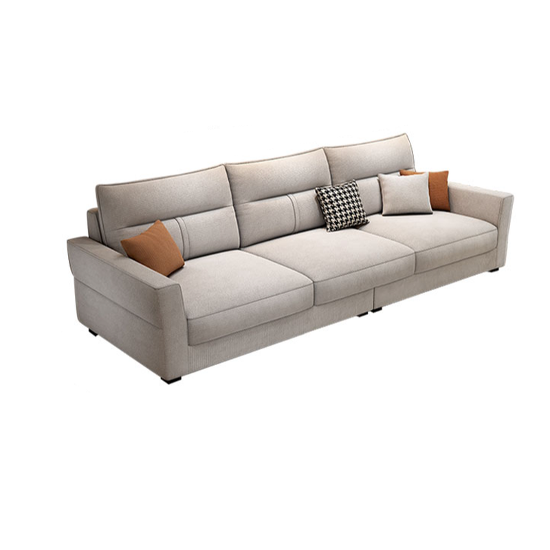 Standard Sofa/Single Sofa with Loose Back, Flannel Upholstery in Light Gray, Arm Included, 4/3 Pillows - image 5