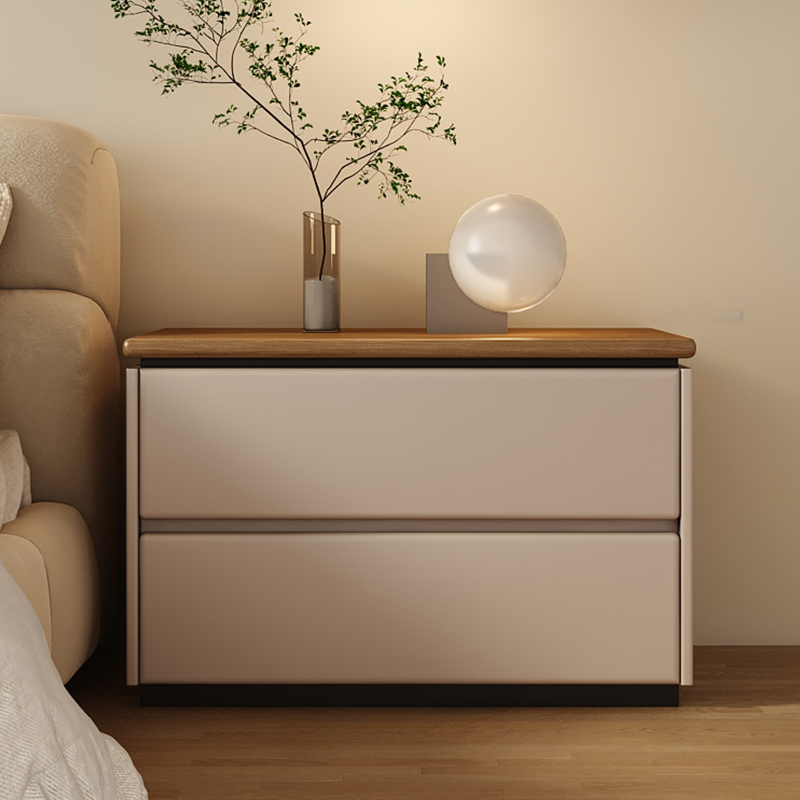 Modish 2 Tiers Drawer Storage Bedside Table with Laminate Countertop - image 7