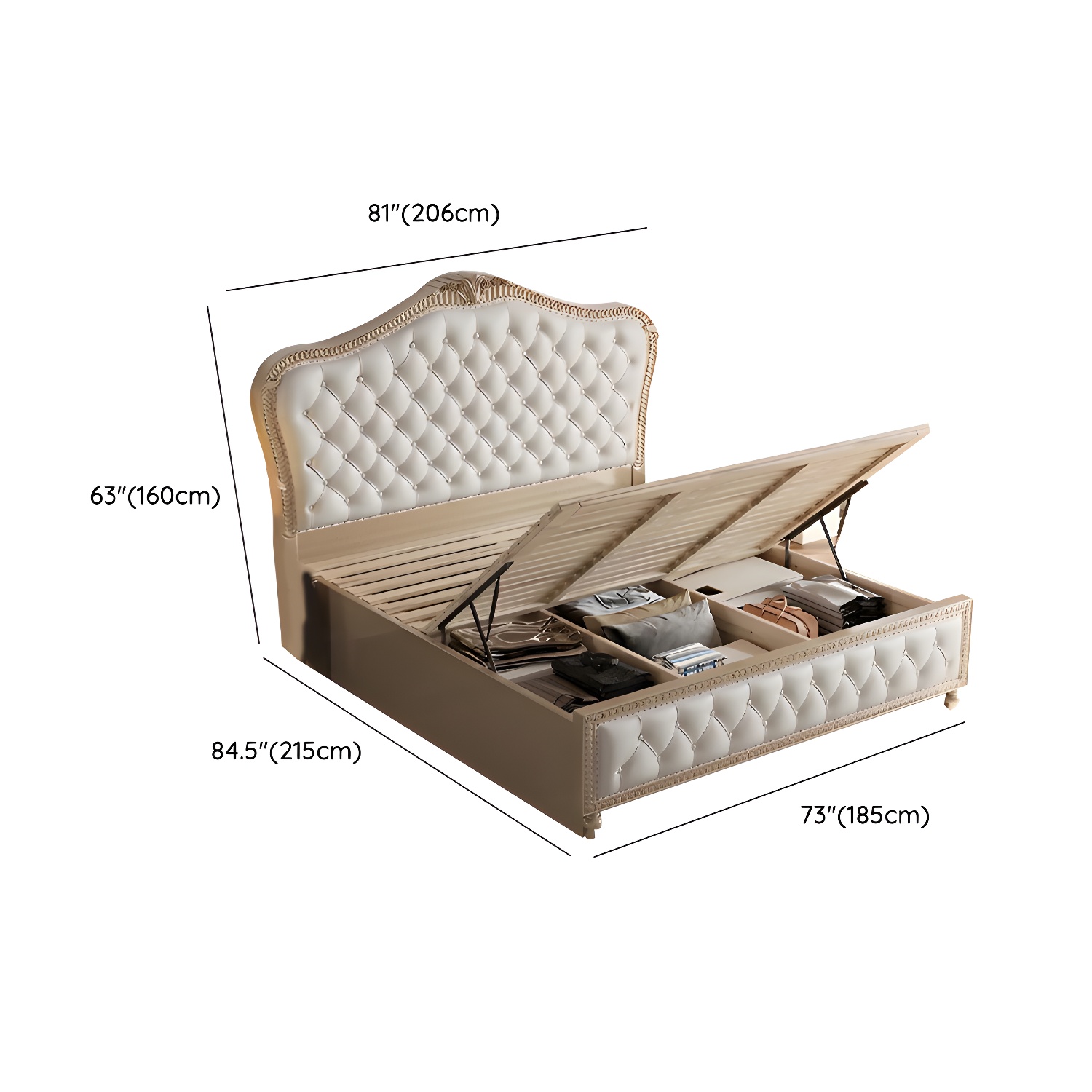 Glam Upholstered Button-tufted Standard Bed with Nailhead Trim - image 7