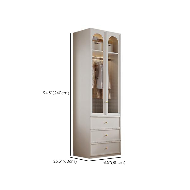 Minimalist Manufactured Wood Independent Almirah with 3-Drawer, Interior Shelves, and Clothing Rod - image 32