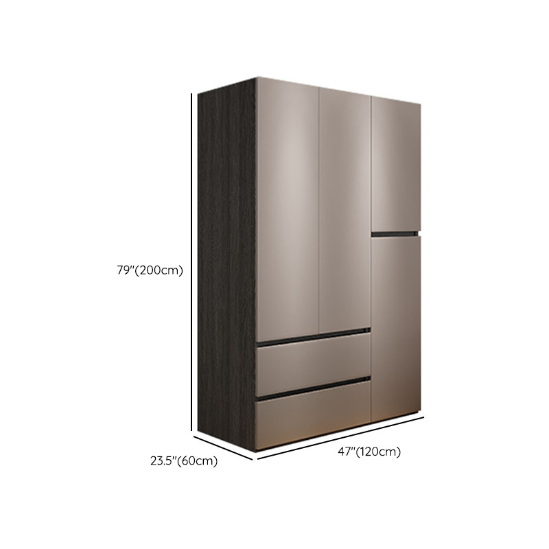 Sand Modern Manufactured Wood Wardrobe with Soft Close Drawer, Soft Close Door, Interior Shelves, and Hanging Rod - image 7