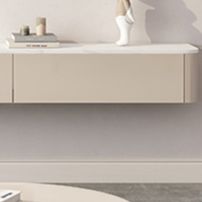 Contemporary Rectangular Wall Mounted TV Stand with Door Living Room - image 7